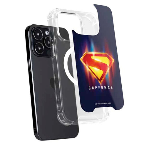 Superman 2025 Energy Shield Neon Emblem iPhone 15 Pro MagSafe Case